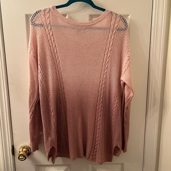 American Eagle Medium Pink Ombré Lightweight Sweater - Picture 2 of 3
